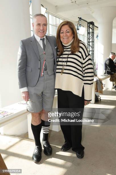 Thom Browne and Fern Mallis attend the Libertine fashion show during New York Fashion Week The Shows at Starrett-Lehigh Building on February 09, 2024...