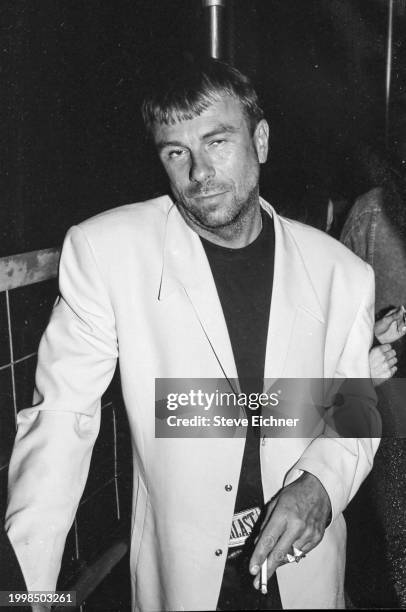 Portrait of French fashion designer Thierry Mugler during the Powerhouse party at the Building nightclub, New York, New York, April 6, 1990.