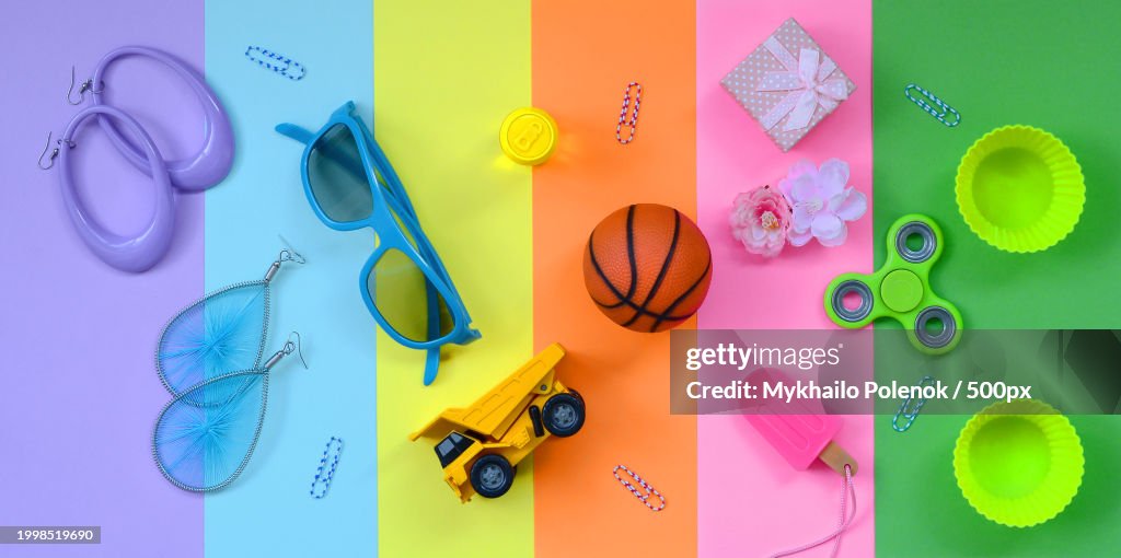 Directly above shot of various objects on table
