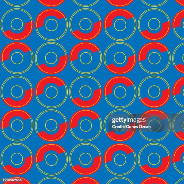 abstract 2d geometric pattern, geometric background, loops, circles, rounds, flat illustration, loopable elements, seamless pattern - walking view from above stock illustrations