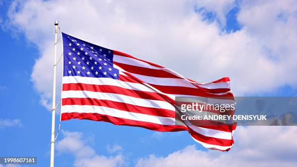 american flag in sky - utah flag stock pictures, royalty-free photos & images