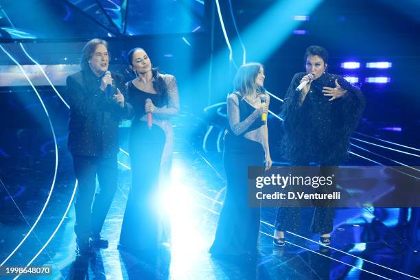 Ricchi e Poveri, Paola Iezzi and Chiara Iezzi attend the 74th Sanremo Music Festival 2024 at Teatro Ariston on February 09, 2024 in Sanremo, Italy.