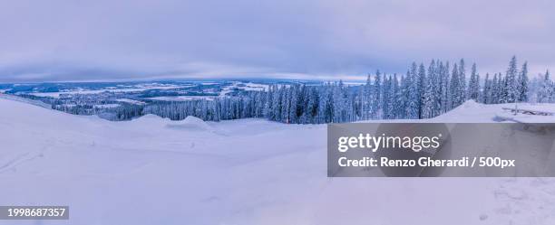 scenic view of snow covered landscape against sky - renzo gherardi foto e immagini stock