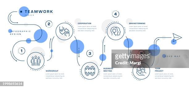 teamwork infographic design - leadership vector stock illustrations