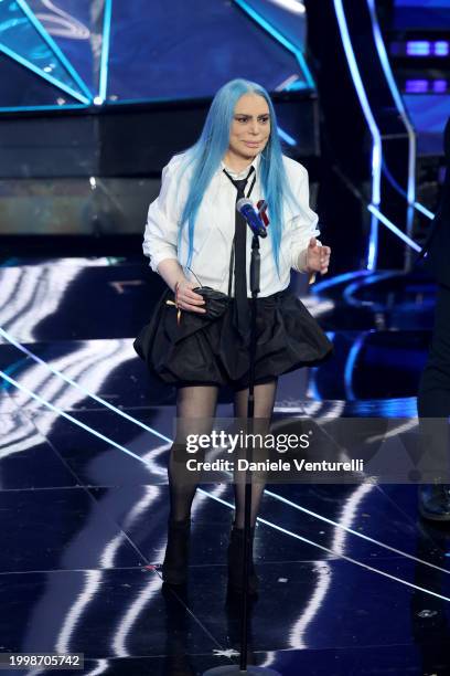 Loredana Bertè attends the 74th Sanremo Music Festival 2024 at Teatro Ariston on February 09, 2024 in Sanremo, Italy.