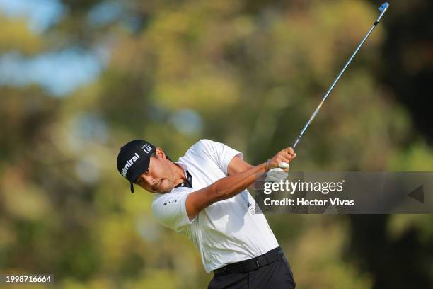 Satoshi Kodaira of Japan plays his shot from the second tee during the second round of the Astara Golf Championship presented by Mastercard at...