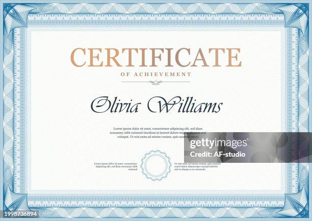 ilustrações, clipart, desenhos animados e ícones de modelo de diploma de certificado - certidão