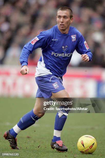 February 5: Darren Currie of Ipswich Town on the ball during the Championship match between Sheffield United and Ipswich Town at Bramall Lane on...