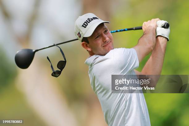 Martin Trainer of United States plays his shot from the 16th tee during the second round of the Astara Golf Championship presented by Mastercard at...