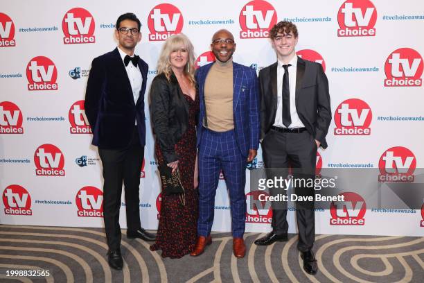 Amit Shah, Siobhan Finneran, Don Gilet and Rhys Connah attend the TV Choice Awards 2024 at The London Hilton on Park Lane on February 12, 2024 in...