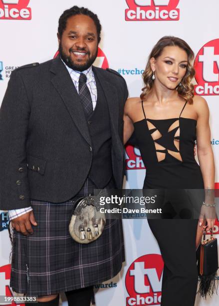 Hamza Yassin and Jowita Przysta attend the TV Choice Awards 2024 at The London Hilton on Park Lane on February 12, 2024 in London, England.