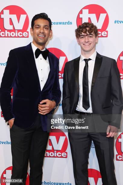Amit Shah and Rhys Connah attend the TV Choice Awards 2024 at The London Hilton on Park Lane on February 12, 2024 in London, England.