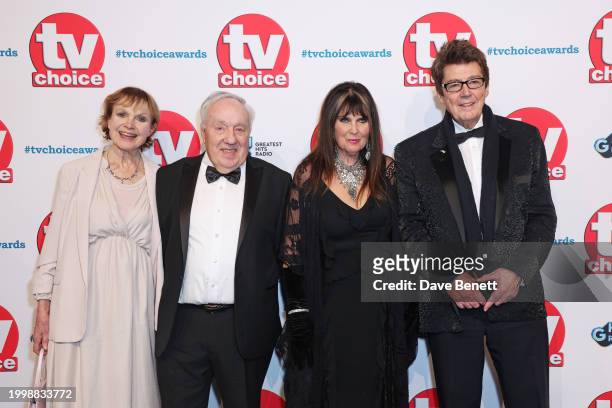 Madeline Smith, Noel Cronin, Caroline Munro and Mike Read attend the TV Choice Awards 2024 at The London Hilton on Park Lane on February 12, 2024 in...