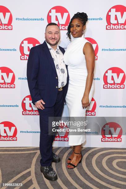Janusz Domagaa and Maxy Mali attend the TV Choice Awards 2024 at The London Hilton on Park Lane on February 12, 2024 in London, England.