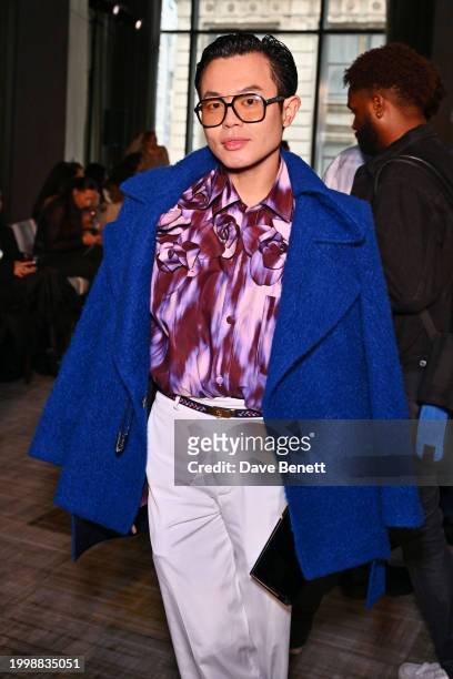Ezra J. William attends the Aknvas F/W24 show during February 2024 New York Fashion Week at The Ritz-Carlton New York on February 12, 2024 in New...