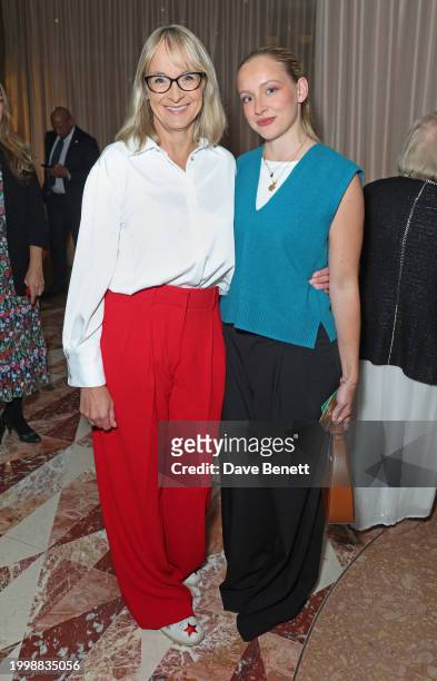 Louise Minchin and Mia Minchin attend a drinks reception hosted by Angela Rippon to celebrate her time on Strictly Come Dancing and the end of the...