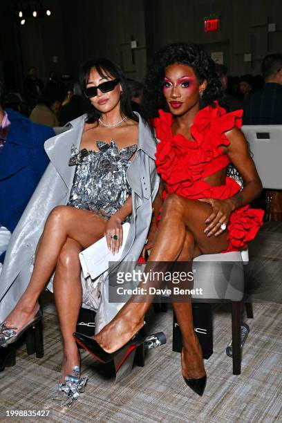 Dorothy Wang and Jaida Essence Hall attend the Aknvas F/W24 show during February 2024 New York Fashion Week at The Ritz-Carlton New York on February...