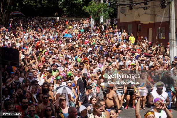 The Block Party ''Esfarrapados'' is parading through the streets of Bexiga in Sao Paulo, Brazil, on February 12, 2024.