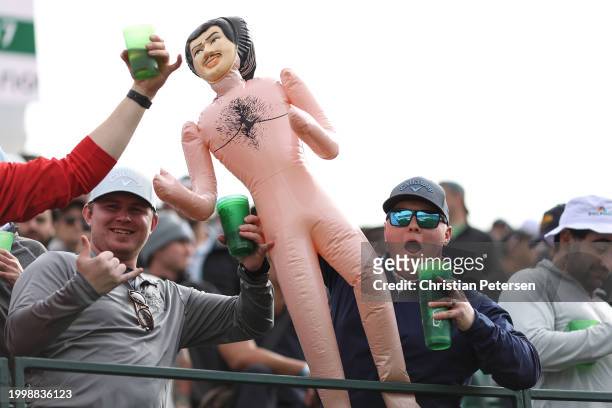 Fans are seen near the 16th green during the second round of the WM Phoenix Open at TPC Scottsdale on February 09, 2024 in Scottsdale, Arizona.