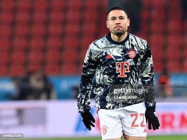 Raphael Guerreiro of FC Bayern Munchen during the Bundesliga match between Bayer 04 Leverkusen and FC Bayern Munchen at DE Bay Arena on February 10,...