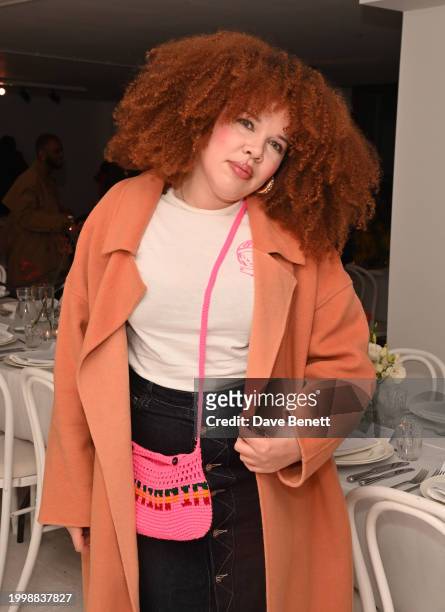 Zezi Ifore attends the Bianca Saunders Anniversary dinner on February 12, 2024 in London, England.