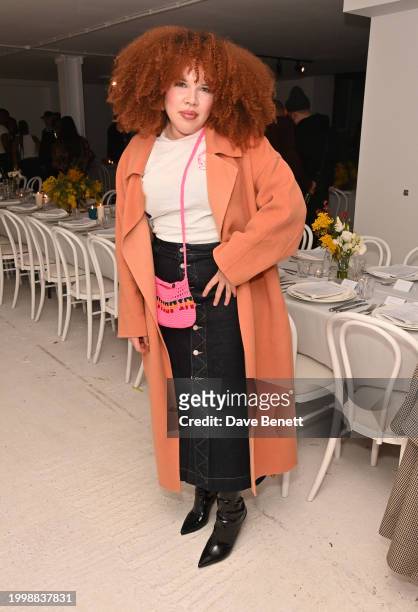 Zezi Ifore attends the Bianca Saunders Anniversary dinner on February 12, 2024 in London, England.