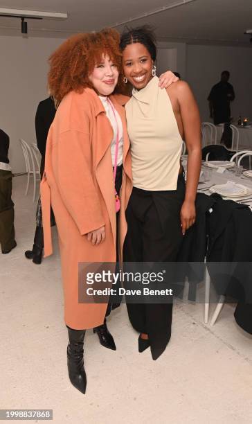 Zezi Ifore and Bianca Saunders attend the Bianca Saunders Anniversary dinner on February 12, 2024 in London, England.