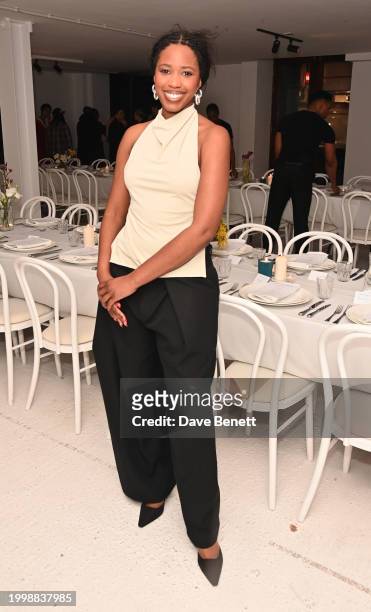 Bianca Saunders attends the Bianca Saunders Anniversary dinner on February 12, 2024 in London, England.
