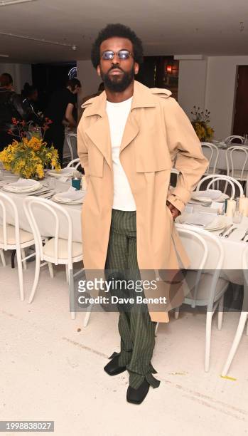 Rasharn Powell attends the Bianca Saunders Anniversary dinner on February 12, 2024 in London, England.