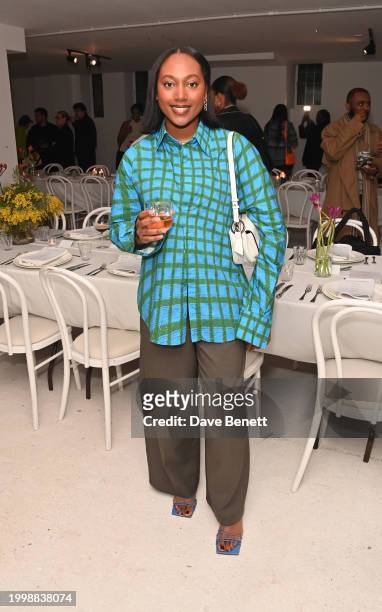 Aletha Vandross attends the Bianca Saunders Anniversary dinner on February 12, 2024 in London, England.