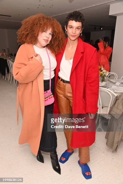 Zezi Ifore and Jess Cole attend the Bianca Saunders Anniversary dinner on February 12, 2024 in London, England.