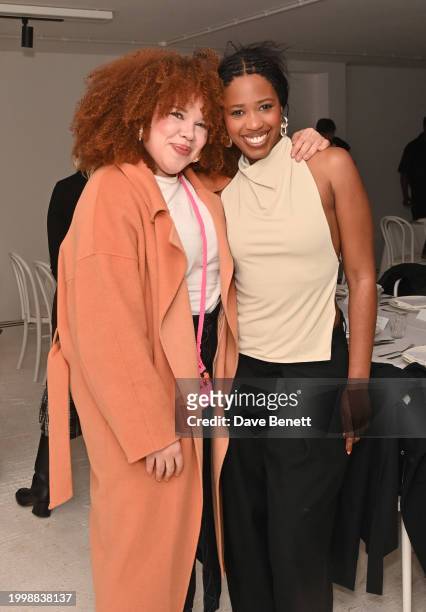 Zezi Ifore and Bianca Saunders attend the Bianca Saunders Anniversary dinner on February 12, 2024 in London, England.