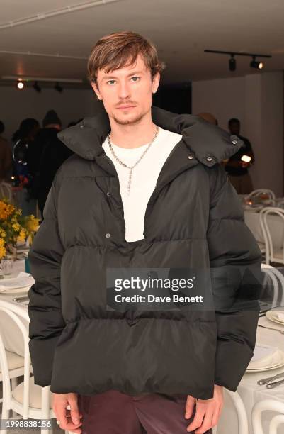 Benny Mails attends the Bianca Saunders Anniversary dinner on February 12, 2024 in London, England.