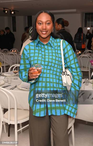 Aletha Vandross attends the Bianca Saunders Anniversary dinner on February 12, 2024 in London, England.