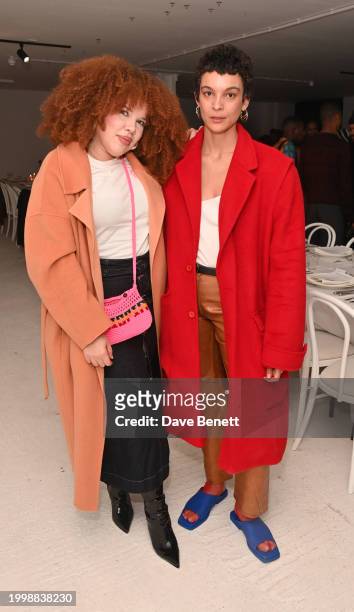 Zezi Ifore and Jess Cole attend the Bianca Saunders Anniversary dinner on February 12, 2024 in London, England.