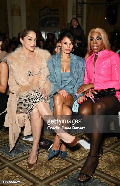 Jasmine Sanders aka Golden Barbie, Brooks Nader and Monet X Change attend the Retrofête F/W24 show during February 2024 New York Fashion Week at The...