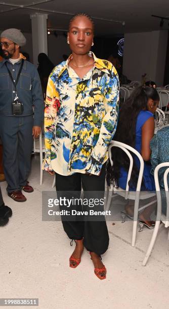 Itunu Oke attends the Bianca Saunders Anniversary dinner on February 12, 2024 in London, England.