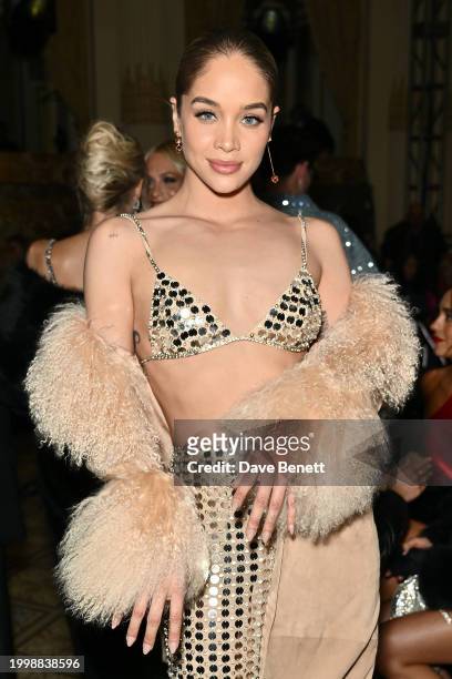 Jasmine Sanders aka Golden Barbie attends the Retrofête F/W24 show during February 2024 New York Fashion Week at The Plaza on February 12, 2024 in...