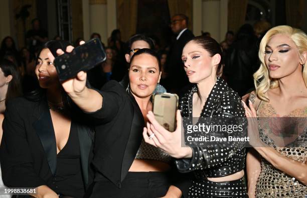 Lauren Chan, Candice Huffine, Coco Rocha and Miss Fame attend the Retrofête F/W24 show during February 2024 New York Fashion Week at The Plaza on...