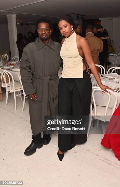 Campbell Addy and Bianca Saunders attend the Bianca Saunders Anniversary dinner on February 12, 2024 in London, England.