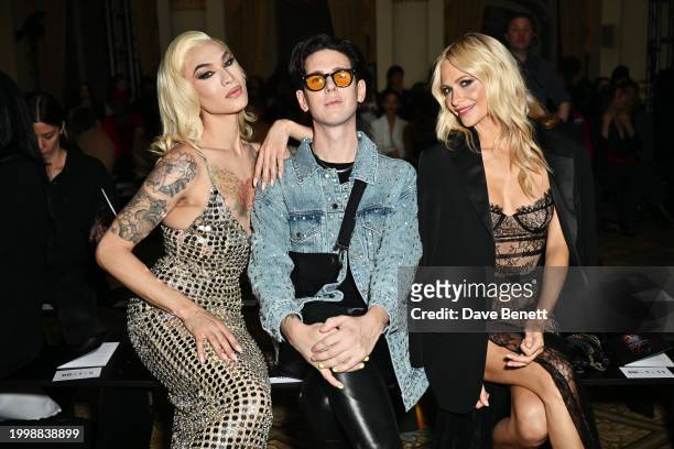 Miss Fame, guest and Poppy Delevingne attend the Retrofête F/W24 show during February 2024 New York Fashion Week at The Plaza on February 12, 2024 in...