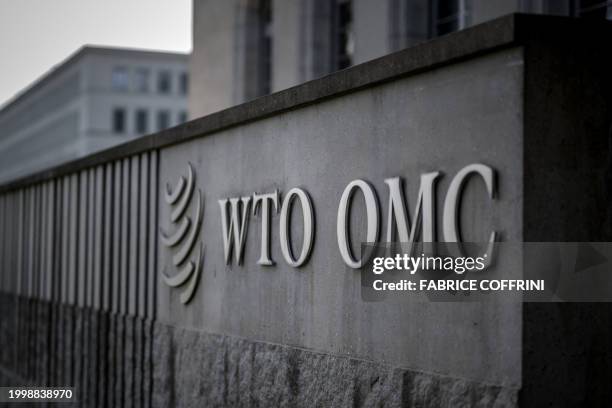 Picture taken in Geneva on February 5 shows the logo of the intergovernmental World Trade Organization at its headquarters. The world's trade...