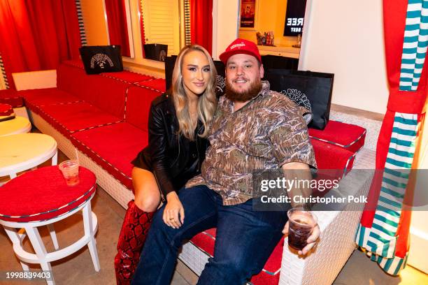 Nicole Combs and Luke Combs at Flipper's Roller Boogie Palace Big Game After Party Celebrating the Release of "Coming Home" by Usher and Gin & Juice...