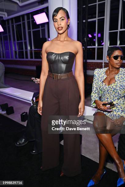 Sabrina Elba attends the Sergio Hudson F/W24 show during February 2024 New York Fashion Week at the Starrett-Lehigh Building on February 12, 2024 in...