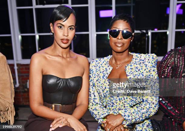 Sabrina Elba and Jenee Naylor attend the Sergio Hudson F/W24 show during February 2024 New York Fashion Week at the Starrett-Lehigh Building on...