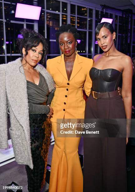 Karen Pittman, Danai Gurira and Sabrina Elba attend the Sergio Hudson F/W24 show during February 2024 New York Fashion Week at the Starrett-Lehigh...