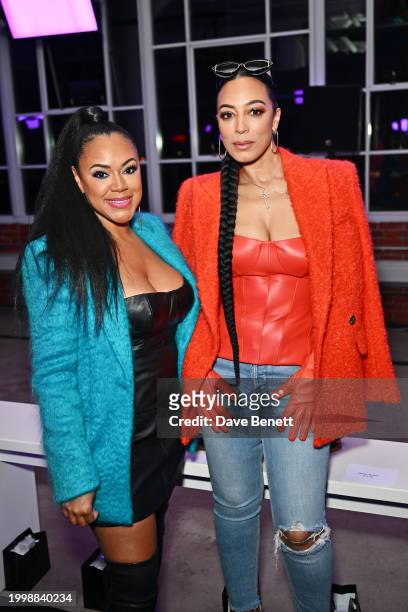 Tiffany Cross and Angela Rye attend the Sergio Hudson F/W24 show during February 2024 New York Fashion Week at the Starrett-Lehigh Building on...