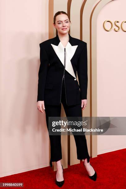 Beverly Hills , CA Emma Stone arriving at the 2024 Oscars Nominees Luncheon Red Carpet at the The Beverly Hilton Hotel in Beverly Hills , CA, Monday,...