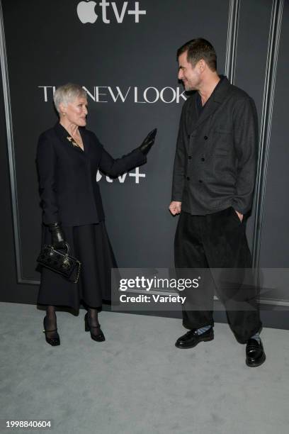 Glenn Close and Claes Bang at the global premiere of "The New Look" held at Florence Gould Hall on February 12, 2024 in New York, New York.