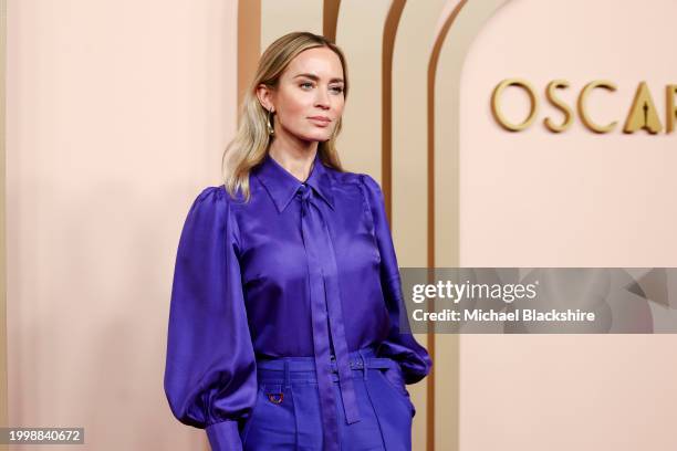 Beverly Hills , CA Emily Blunt arriving at the 2024 Oscars Nominees Luncheon Red Carpet at the The Beverly Hilton Hotel in Beverly Hills , CA,...